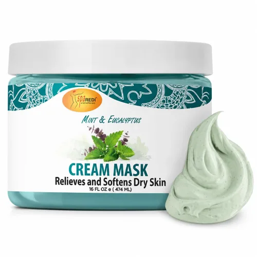 SPA REDI - Mascarilla de crema corporal y pies, menta y eucalipto, 16 onzas - Masaje de pedicura para pies y cuerpo cansados, hidratante, piel fresca