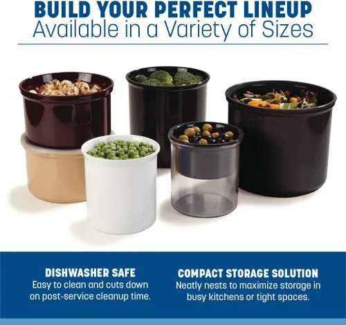 Miniatura 4 de Carlisle FoodService Products Contenedor de Almacenamiento Redondo Clásico tipo Crock con Tapa para Cocina, Restaurantes, Hogar, Plástico, 2.7 Negro