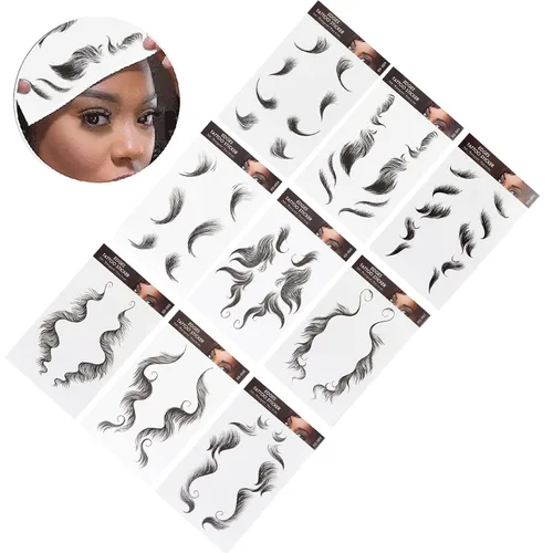 Miniatura 3 de Calcomanías para el cabello para mujer, calcomanías realistas de flequillo para línea de cabello alta y peinados de moda, calcomanía de línea