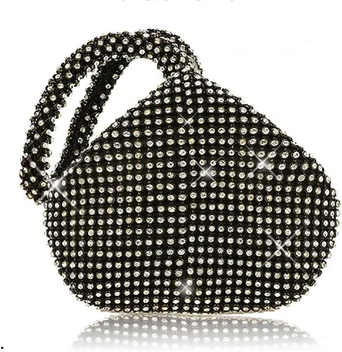 VISTATROY Bolso de noche para mujer, con diamantes de imitación brillantes, triangular, cadena de diseñador, bolso de mano para fiesta, graduación,
