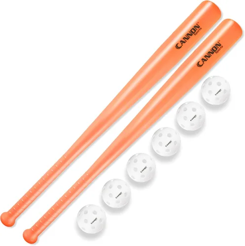 Miniatura 9 de Cannon Sports Juego de bate de béisbol y pelota de plástico, 2 bates de plástico (29.5 pulgadas) y 6 pelotas de béisbol de plástico (9 pulgadas)