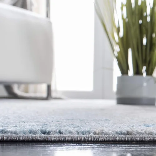 Miniatura 3 de SAFAVIEH Tulum Collection - Alfombra decorativa de 2 x 5 pies, color gris y azul, diseño abstracto moderno, no desprende pelusa y fácil de limpiar