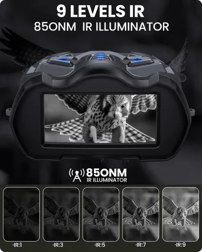 Miniatura 3 de Gafas de visión nocturna 4K, prismáticos de visión nocturna mejorados con batería recargable de 5000 mAh - Visión nocturna digital 16X de 9 Negro