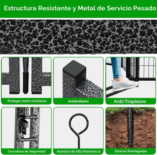Miniatura 6 de Kfvigoho Corralito para perros para exteriores, extra ancho, 12 paneles de alta resistencia con revestimiento antioxidante, valla para perro