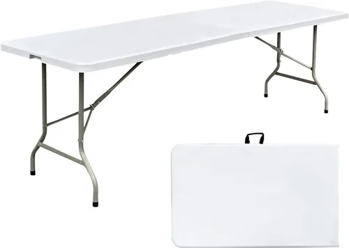 Miniatura 7 de Mesa plegable de 6 pies x 30 pulgadas, mesas de plástico para uso en interiores y exteriores, para picnic, fiesta, comedor, mesa de uso pesado