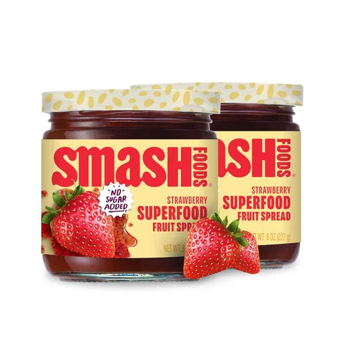 Miniatura 17 de Smash Foods Mermelada de Cereza y Granada Mermelada Keto Baja en Calorías, Sin Azúcar Añadida con Fruta Reutilizada y Semillas de Chía Untable