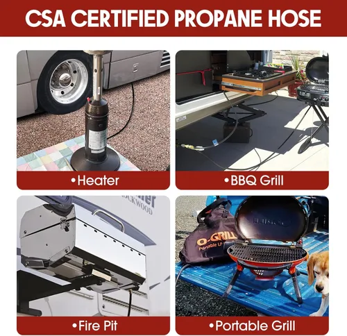 Miniatura 7 de Manguera de propano de conexión rápida de 12 pies para RV a parrilla de gas, accesorios de conexión rápida de propano para botella desechable de 1