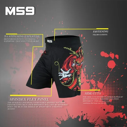 Miniatura 2 de MS9 Pantalones cortos de artes marciales mixtas para hombres, Grappling Kick Boxing BJJ Boxing