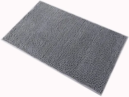 QWEASDF Tapetes absorbentes para baño, antideslizantes, para ducha, entrada, entrada, felpudos de felpilla, extraíbles y lavables, color gris, 19.7
