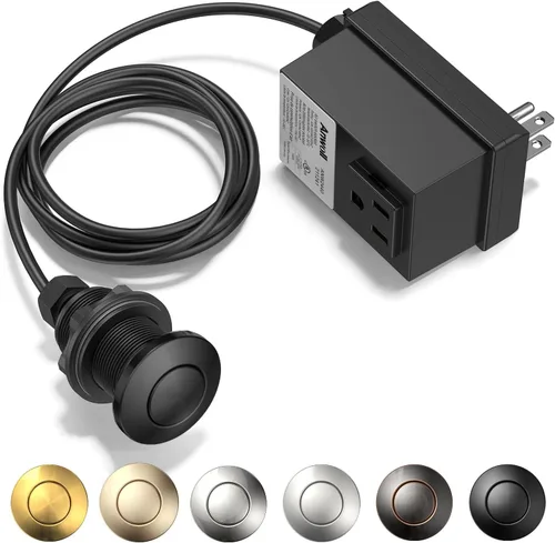 Miniatura 11 de Juego de interruptores de aire ANWOLL para eliminación de basura, acabado en oro cepillado, compatible con grifos Moen de oro cepillado, botón