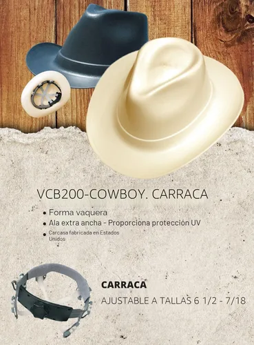 Miniatura 2 de OccuNomix VCB200-06 Vulcan Casco Duro Estilo Vaquero con Suspensión de Trinquete, Negro, Talla Única