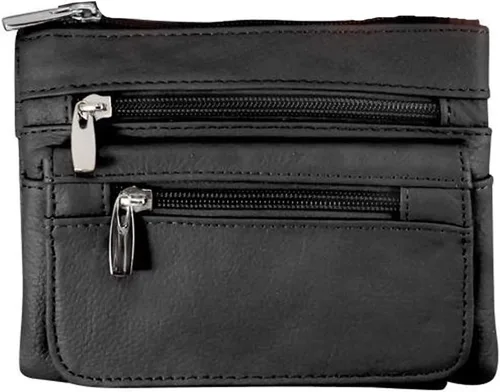 Silver Fever - Bolsa de acordeón de cuero para ciclista y cinturón cruzado, Negro -, Hobo