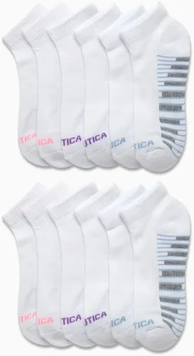 Miniatura 2 de Nautica Calcetines de cuarto para mujer, paquete de 12 calcetines deportivos acolchados con control de humedad para mujer para uso deportivo
