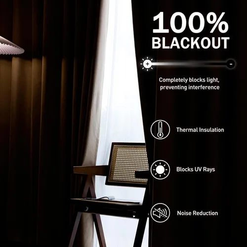 Miniatura 5 de FLORECORD Cortinas de lino 100% opacas de 52 pulgadas de ancho x 84 pulgadas de largo, juego de 2 paneles de cortinas opacas con aislamiento térmico