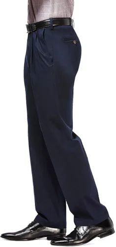 Miniatura 3 de Haggar - Pantalones caqui para hombre, no requieren planchado, de corte clásico, con pretina ampliable y parte delantera plana, tallas estándar