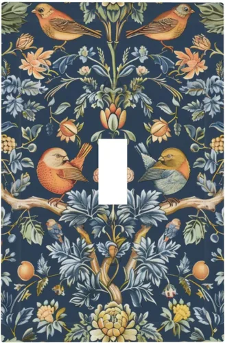 Miniatura 65 de Cubiertas de Salida Triple Basculante con Hojas de Plantas de Eucalipto Azul en Acuarela Floral, Placa Frontal Decorativa de 3 Posiciones, Cubierta