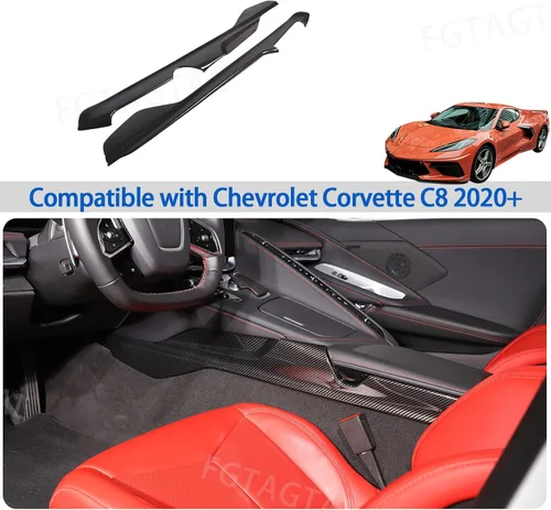 Miniatura 7 de Co-Pilot - Cubierta de panel lateral de caja de reposabrazos compatible con Chevrolet Corvette C8 2020-2026, moldura de panel lateral del conductor