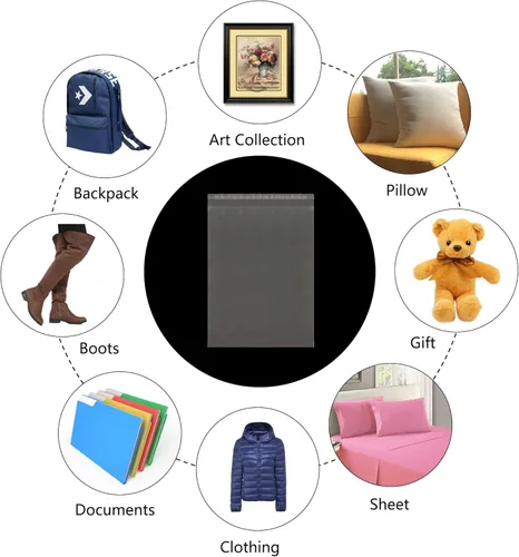Miniatura 5 de Bolsas de celofán adhesivas transparentes de 18 x 24 pulgadas, 100 unidades, grandes bolsas de celofán autosellantes de 2 mil bolsas de polietileno