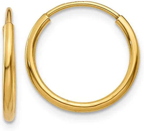 Miniatura 12 de Aretes de aro infinito de oro de 14k, tubo de 1,25 mm de grosor