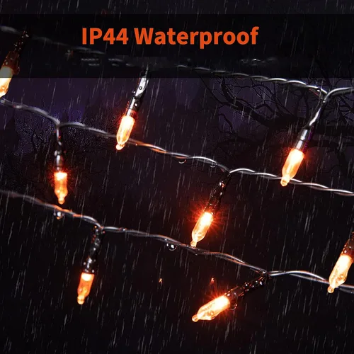 Miniatura 8 de Minetom Guirnalda de luces de Halloween para exteriores, 39 pies, 100 luces LED impermeables de Navidad con 8 modos de iluminación para Halloween