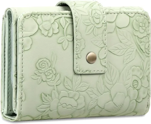 Miniatura 13 de SENDEFN Billeteras para mujer, billetera triple para mujer, tarjetero para tarjetas de crédito, bolsillo para monedas con ventana de identificación