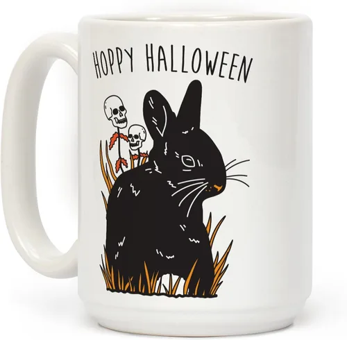 Miniatura 148 de LookHUMAN Taza de Café de Halloween – Halloween Is Meowgical Tazas, Taza de Café Espeluznante Idea de Regalos de Taza, 15 Onzas 10-Blanco
