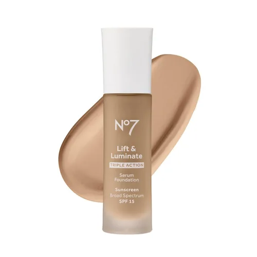 No7 Lift & Luminate Base de Suero de Triple Acción - Maquillaje Líquido con SPF 15 para una Base Húmeda y Luminosa - Fórmula Radiante para Piel 06 -