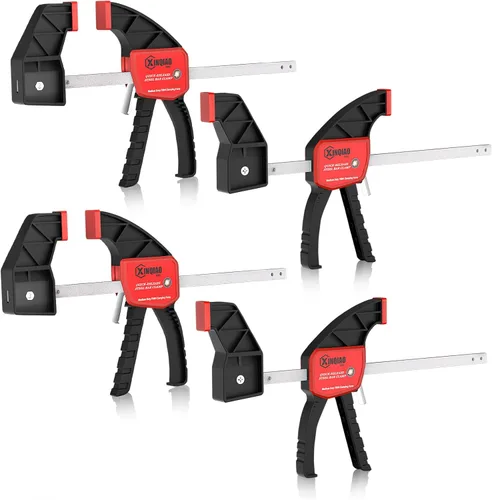 Miniatura 11 de XINQIAO Abrazaderas de barra para carpintería de 12 pulgadas (2) abrazaderas de madera, esparcidor con una sola mano con 150 libras para soluciones