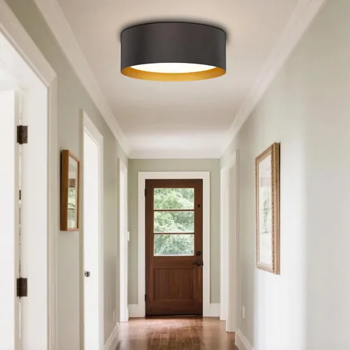 Miniatura 4 de Casia Luces de techo empotradas para dormitorio, montaje empotrado cerca del techo en acabado de metal de bronce aceitado con vidrio esmerilado