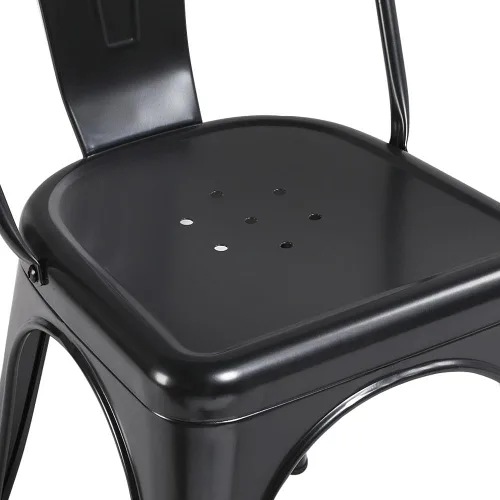 Miniatura 8 de Yaheetech Juego de 4 sillas de comedor de metal, sillas de cocina apilables industriales con respaldo para comedor/restaurante/bistro/patio, uso