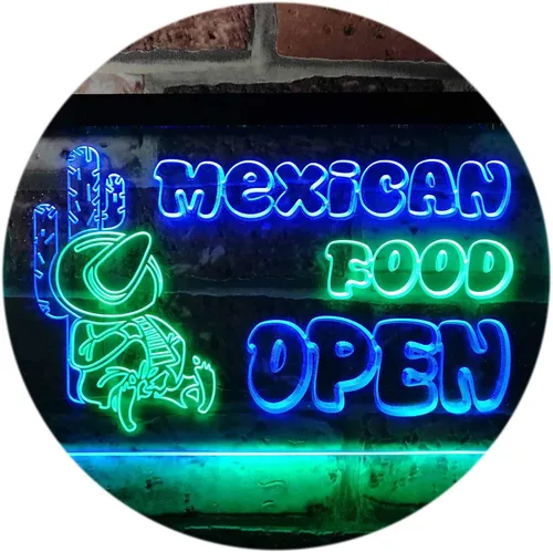 Miniatura 20 de ADVPRO Letrero de neón LED de doble color, barra de cactus de comida mexicana, azul y rojo, 12 x 8.5 pulgadas st6s32-i0101-br