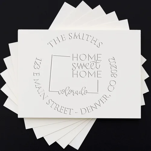 Miniatura 62 de Sello en relieve de dirección personalizado para nuevos propietarios de viviendas, sello redondo de 1-5/8 para dirección de casa, estampado