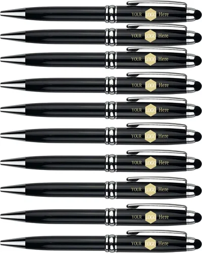 Ancolo Bolígrafos publicitarios personalizados con lápiz capacitivo, personalizados con tu logotipo o mensaje, bolígrafos con nombre, número de