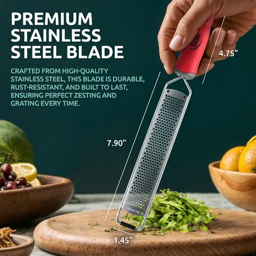 Miniatura 3 de Rallador de queso rallador de limón y parmesano – Ralladores de cítricos de primera calidad para cocina W acero inoxidable, para chocolate, ajo