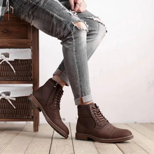 Miniatura 7 de Arkbird Mens Chelsea Boots, Stylish and Comfort Leather Chukka Ankle Boots with Zipper