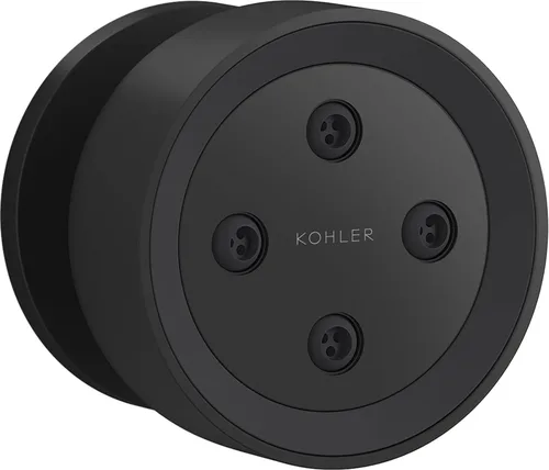 KOHLER 26299-BL - Spray redondo de una sola función, rociador giratorio semiempotrado para pared de ducha, 2.5 GPM, negro mate Mate negro