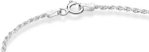 Miniatura 2 de Miabella Tobillera de plata de ley 925 maciza de 0.059 pulgadas con corte de diamante, cadena trenzada para mujer, fabricada en Italia
