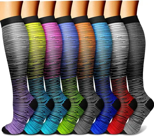 Miniatura 19 de CHARMKING Calcetines de compresión para mujeres y hombres para circulación (8 pares) 15-20 mmHg, mejor soporte para ciclismo atlético