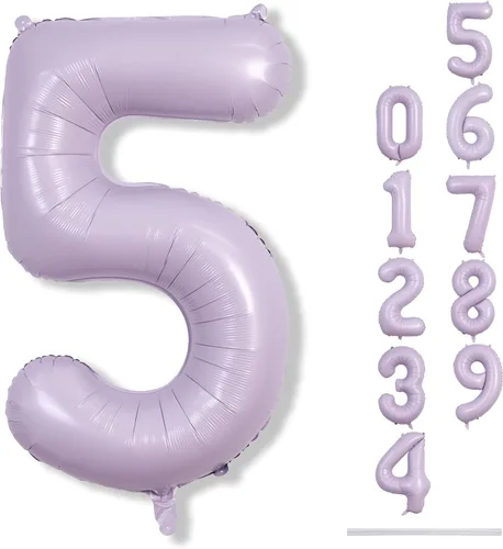 Miniatura 48 de Globos morado pastel de número 12, 40 pulgadas, globos gigantes de aluminio, de mylar, número 1 y 2, para niñas de 12 años, globos lilas