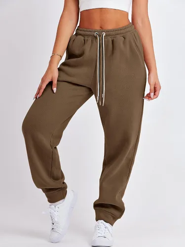 Miniatura 9 de ANRABESS Pantalones deportivos holgados de forro polar de cintura alta para mujer, pantalones deportivos Y2K para adolescentes y niñas