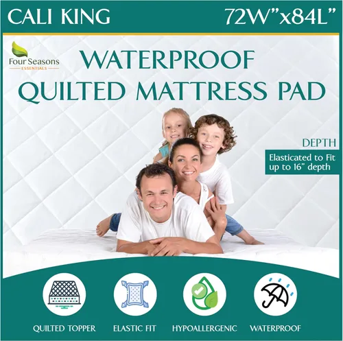 Miniatura 44 de Protector de colchón impermeable tamaño individual - Estilo sábana ajustable - Cubierta hipoalergénica de calidad premium que protege contra