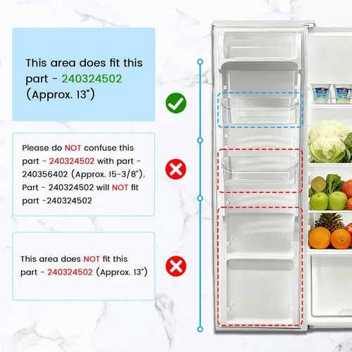 Miniatura 2 de HECASA 240324502 AP2549806 844402 Estante para puerta de refrigerador compatible con Frigidaire Kenmore Electrolux Refrigerador AH429767 EA429767