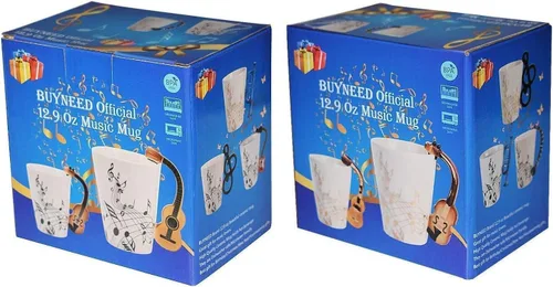 Miniatura 7 de Taza de cerámica para guitarra de 12.9 onzas, taza de té con notas musicales, café, leche, regalo para guitarristas, músicos, mujeres, hombres