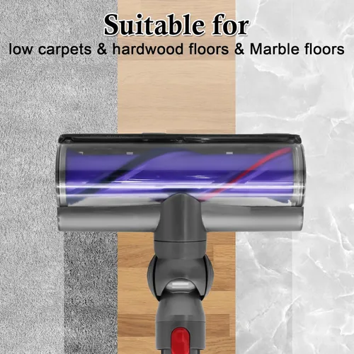 Miniatura 6 de Cabezal de limpieza de liberación rápida para aspiradoras Dyson V7 V8 V10 V11, cabezal de reemplazo eléctrico para pisos de madera dura y alfombras