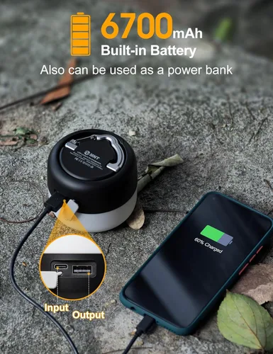 Miniatura 3 de Linterna LED para Campamento Recargable 1000LM, Hasta 300H de Tiempo de Funcionamiento Luz de Tienda de Campamento, Luz Colgante de Emergencia