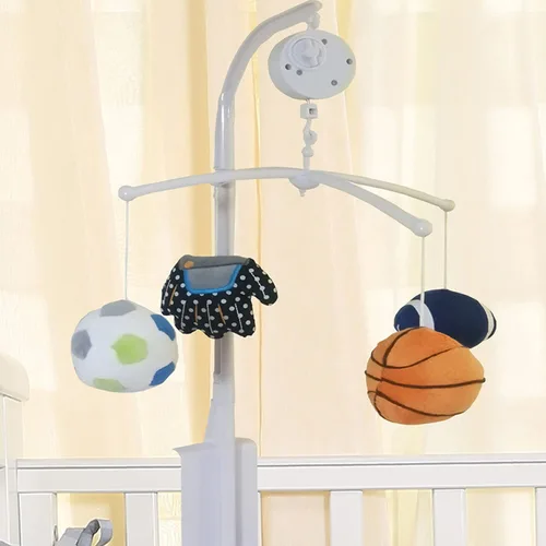 Cuna de bebé con temática deportiva, 1 unidad de béisbol, fútbol, baloncesto, rubí, americano, bebé, bebé, guardería, móvil decorativo