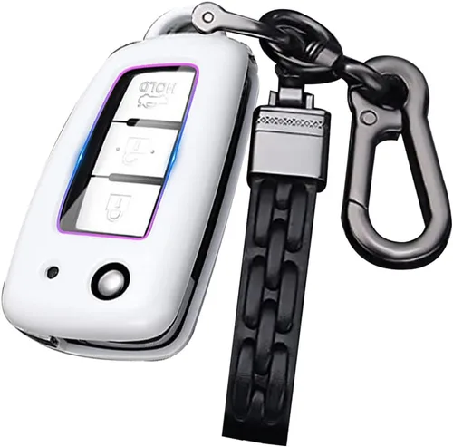 ontto Funda para Llave de Automóvil Flip con Botón de Nissan, Carcasa de Llave de ABS para Rogue Rogue Select Blanco