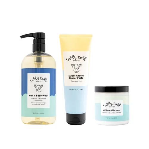 Miniatura 13 de TUBBY TODD Baby Bundle - Conjunto de Cuidado de la Piel para Recién Nacidos - Champú y Gel de Cuerpo Hipoalergénico, Ungüento Multiusos con Avena