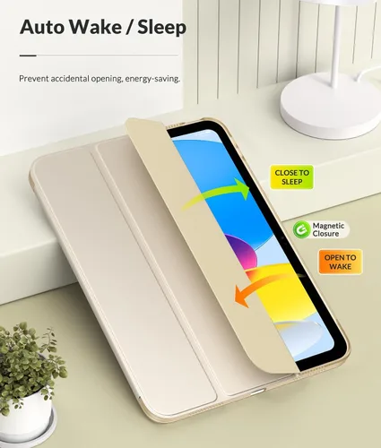 Miniatura 7 de MoKo Funda para Nuevo iPad (A16) de 11ª Generación 2025/ 10ª Generación 2022, Funda para iPad de 11 Pulgadas/ 10.9 Pulgadas con Funda Trasera Oro