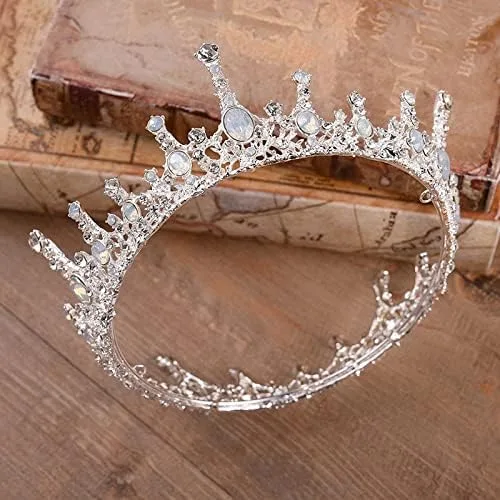 Miniatura 5 de hair jewelry crown tiaras for women Retro Baroque Crystal Round Tiaras Crowns Princess Diadem Coronal Headpiece Women Bride Wedding Hair Jewelry